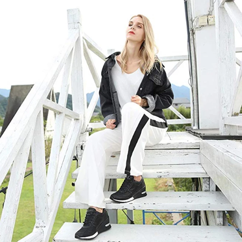 Новые женские спортивные Прогулочные кроссовки для девочек увеличивающие Рост 6