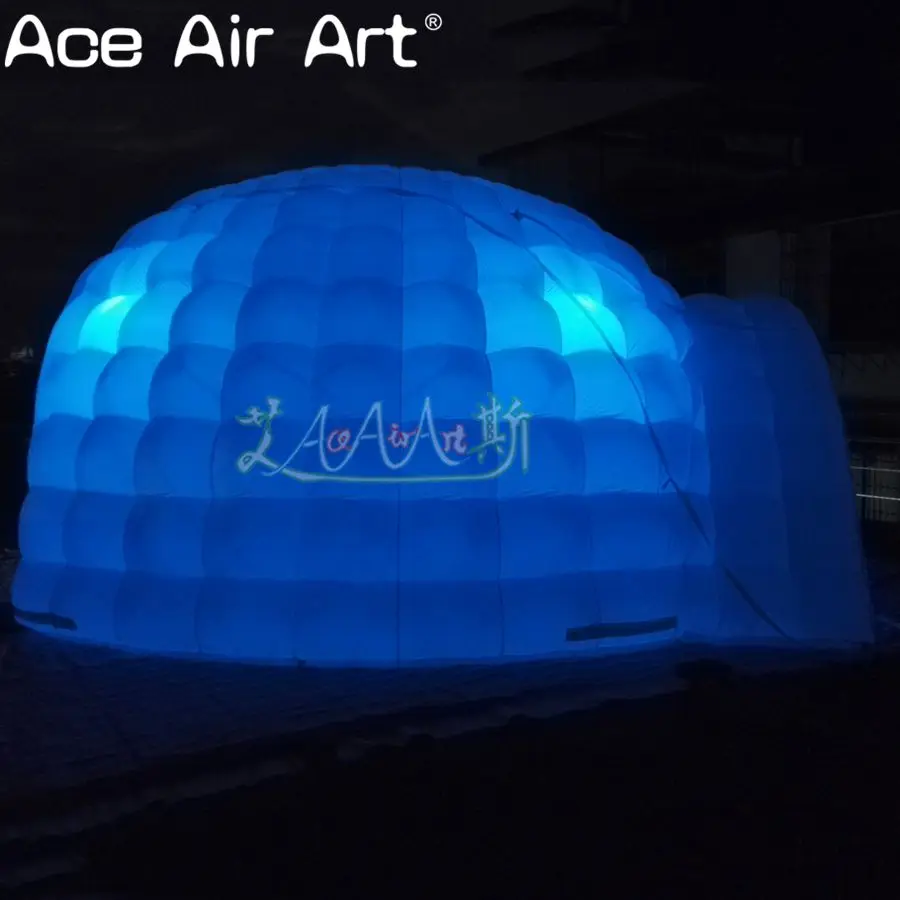 Новая горячая распродажа гигантский светодиодный надувной купол палатка шатер