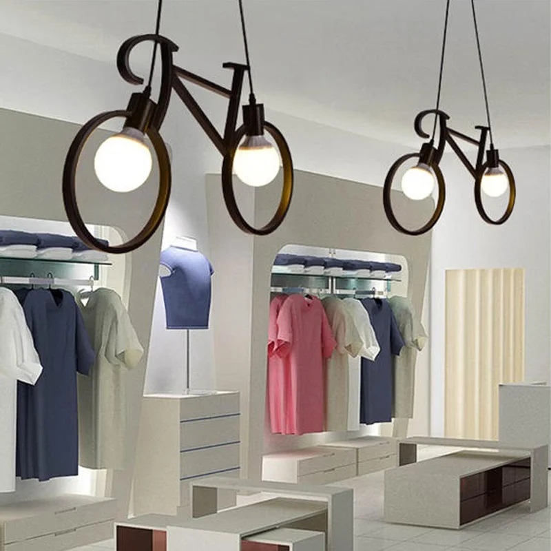 

morden iron bicycle pendant lamp creative living room pendant dining room kitchen bedroom decoration bicycle Art pendant lights