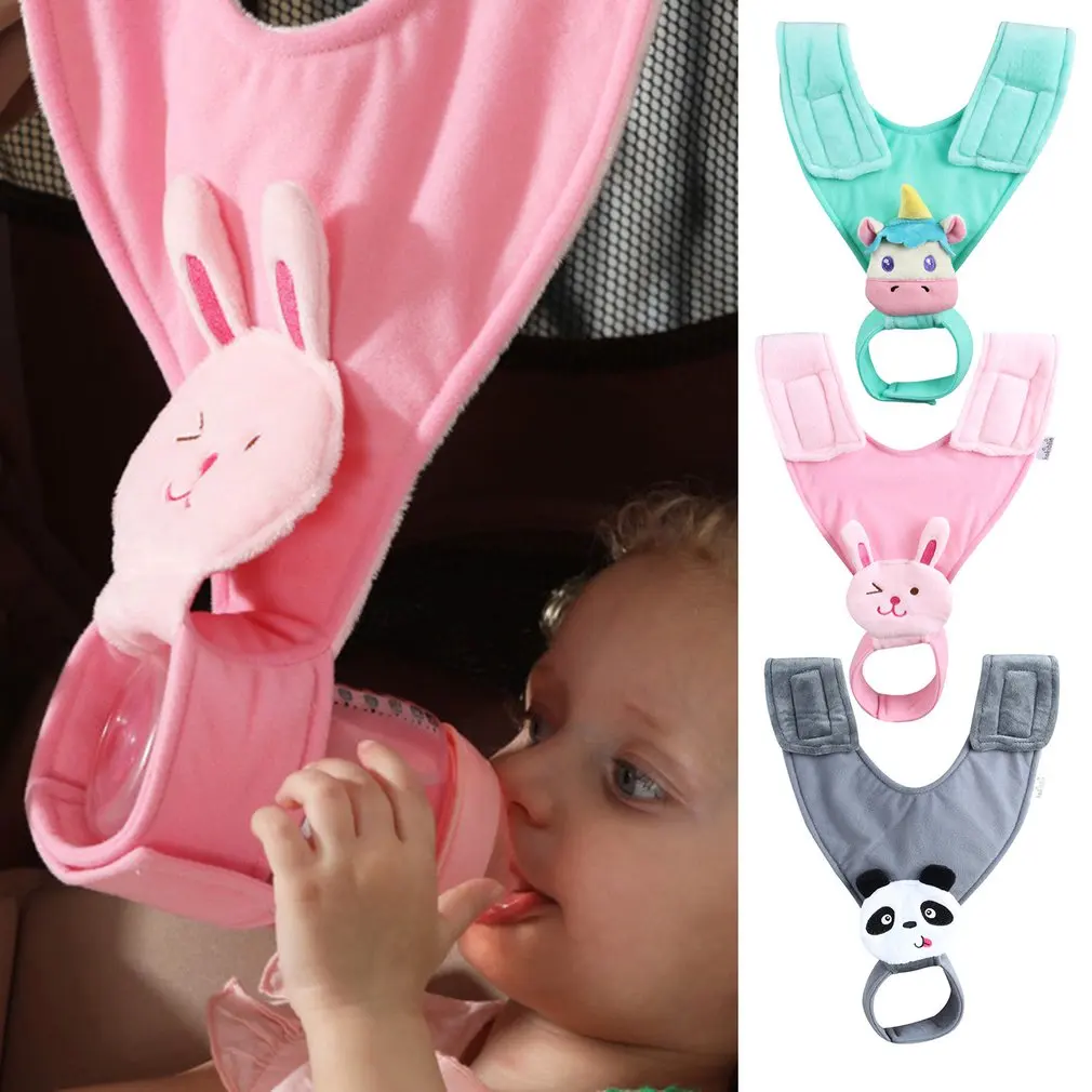 

Baby Stroller Feeding Holder Milk Bottle Holder Plush Cotton Adjustable Strap Nursing Cloth For Baby Stroller