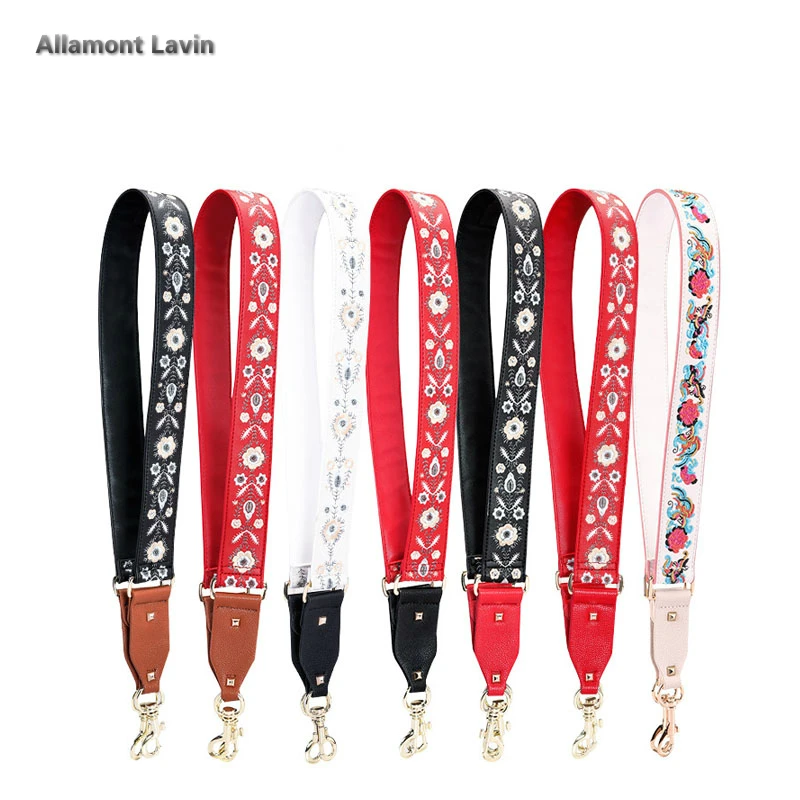 

Модная широкая сумка на ремне, ремень на ремне для сумки, кожаный ремень с вышивкой, аксессуары, сменная сумка на ремне через плечо