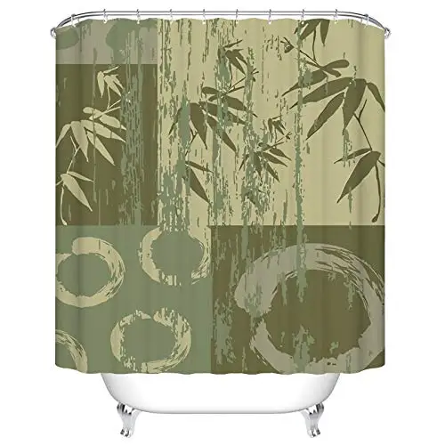 Занавеска для душа с крючком занавеска ванны рисунком бамбукового леса