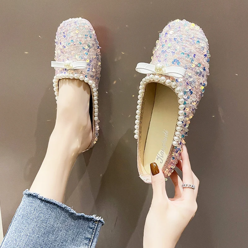 

Cover Toe Shoes Woman 2021 Low Rubber Slippers Pantofle Luxury Slides New Soft Flat Designer Fashion Fretwork PU Basic Low Femal