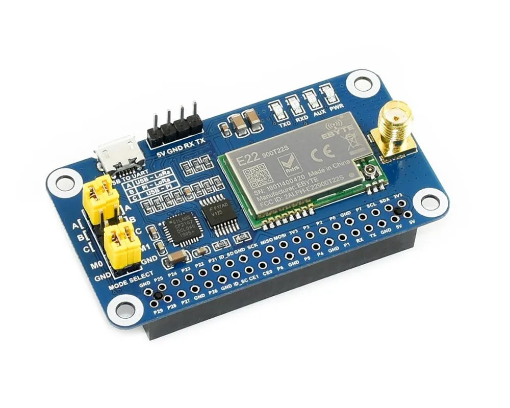 SX1262 LoRa HAT для Raspberry Pi широкополосная модуляция спектра частотный диапазон 868 МГц |
