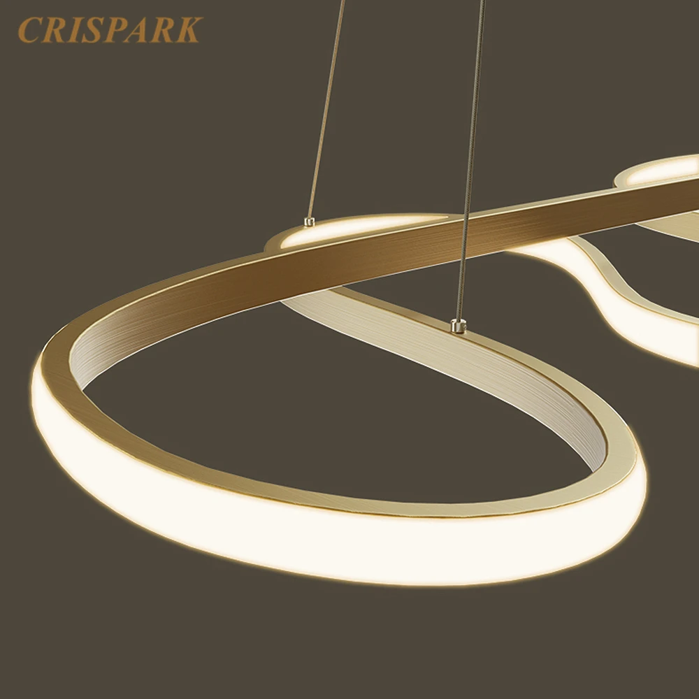 

Contemporary Copper Curve Chandelier Light LED Modern Decorative Hanging Lamp Art Deco Coffee Shop Restaurant Dining Table Bar