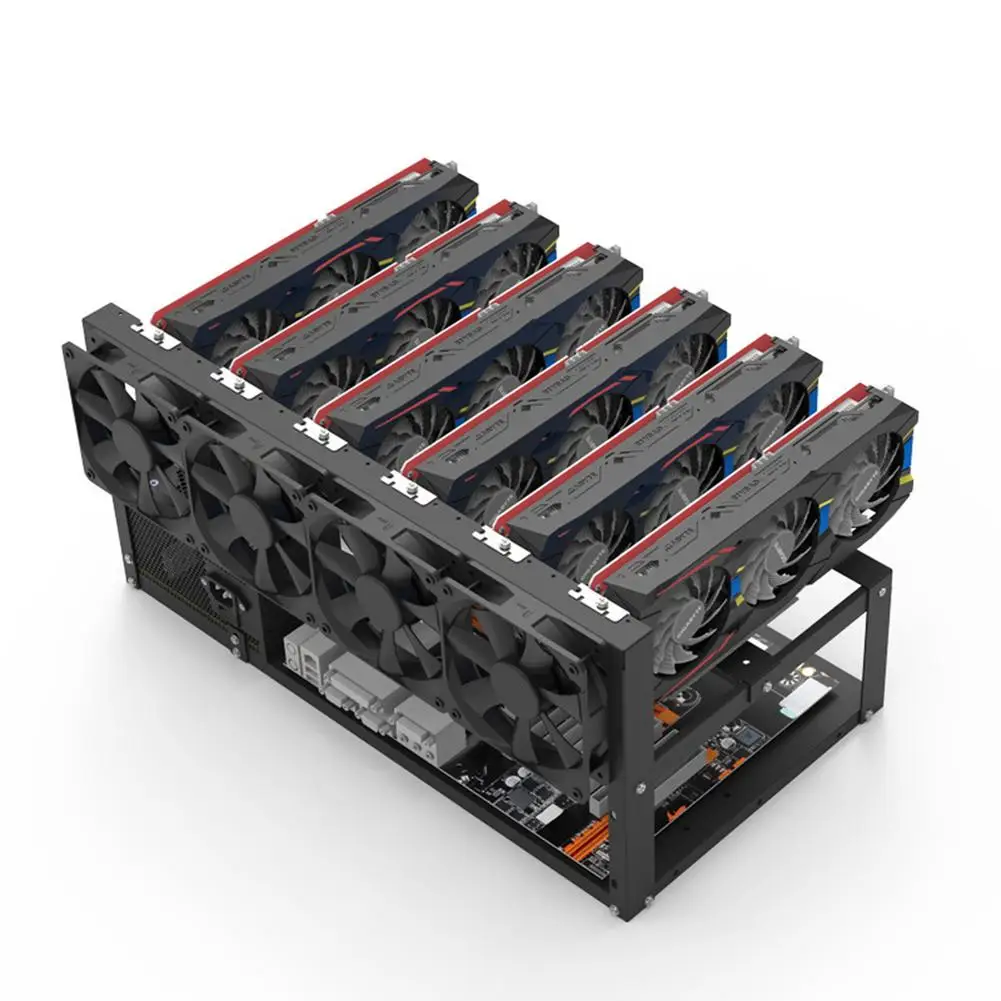 

For 6GPU Durable Open Mining Rig Frame Case, Frame Transfer Mining Rack Miner Coin Ring Support Rig Case Durable