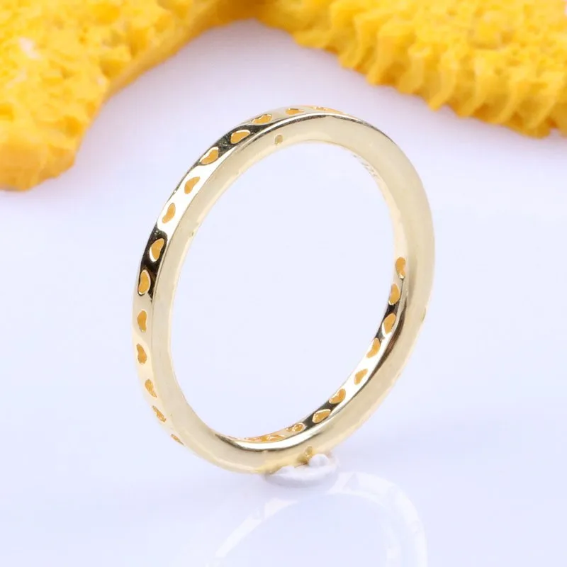 

100% 925 Sterling Silver Pan Ring Creative Single Ring Hollow Heart-shaped Classic Ring For Women Wedding Party Fashion Jewelry