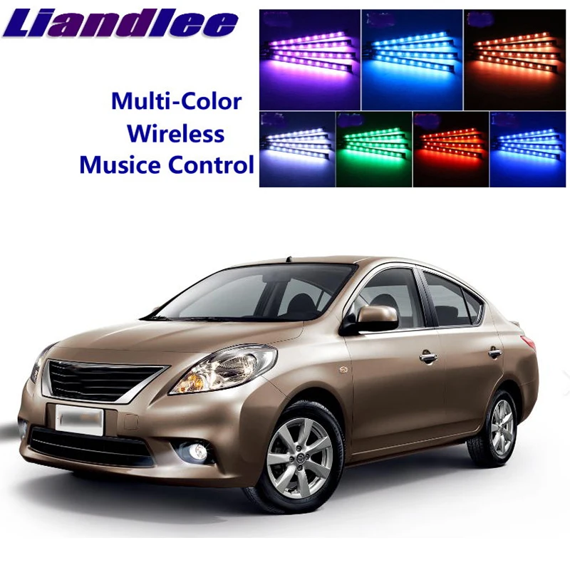 

LiandLee Car Glow Interior Floor Decorative Seats Accent Ambient Neon light For NissanAlmera G11 2012~2018