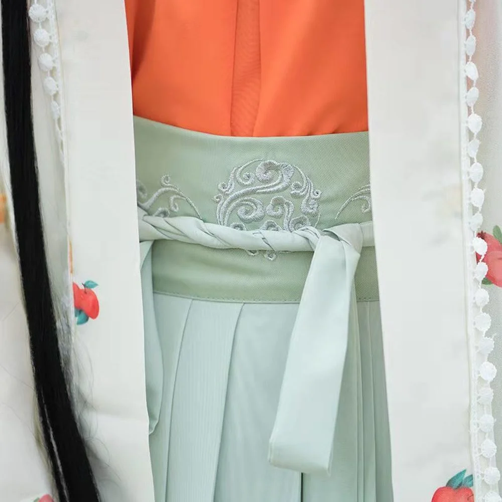

Adult Hanfu Female Summer 2021 Embroidered Skirt Tank Top Shirt Improved Chinese Style Song Dynasty Traditional Clothes Set