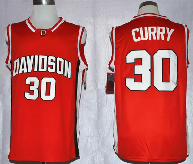 

30 Stephen Curry Davidson BASKETBALL JERSEY Embroidery Stitches Top Quality Stitched embroidery