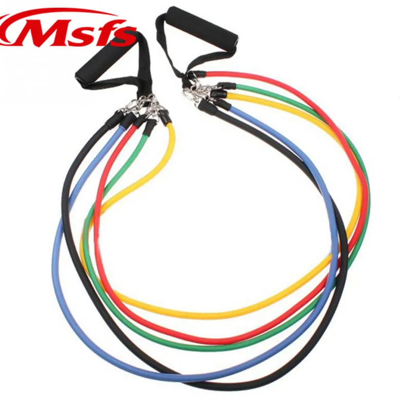 11 Pcs/Set Latex Resistance Bands Yoga Pilates Crossfit Fitness Equipment Sport Pull Rope Workout Exercise Tube | Спорт и