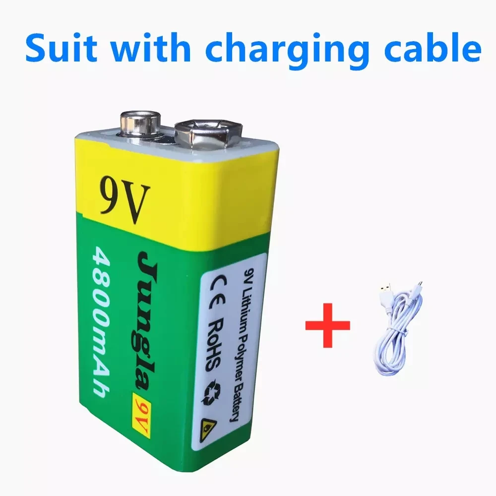 

10 шт., литий-ионные аккумуляторы 9 В, 4800 мАч, Micro USB