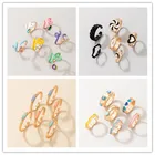 2021, трендовый винтажный набор колец Goldedn в форме сердца для женщин, модное кольцо с красным и зеленым цветком из смолы, кольцо для любви, оптовая продажа, ювелирные изделия, подарок