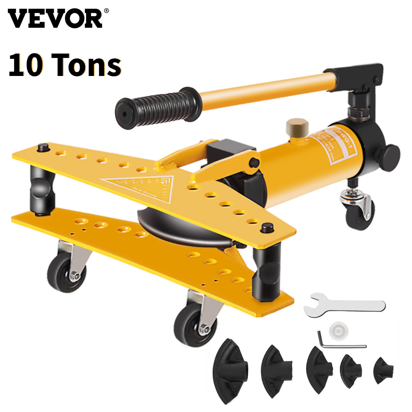 Ручной Гидравлический трубогибочный станок VEVOR 6 пресс форм из чугуна 10 тонн 1/4
