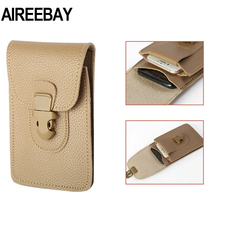 Поясная Сумка AIREEBAY Мужская кожаная водонепроницаемая |