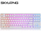 Клавиатура Механическая Skyloong GK87 с RGB-подсветкой, игровая клавиатура с колпачками синего, красного цветов, для настольного ПКноутбука