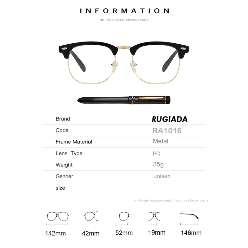 RUGIADA брендовые винтажные очки оправа для мужчин и женщин заклёпки анти голубые