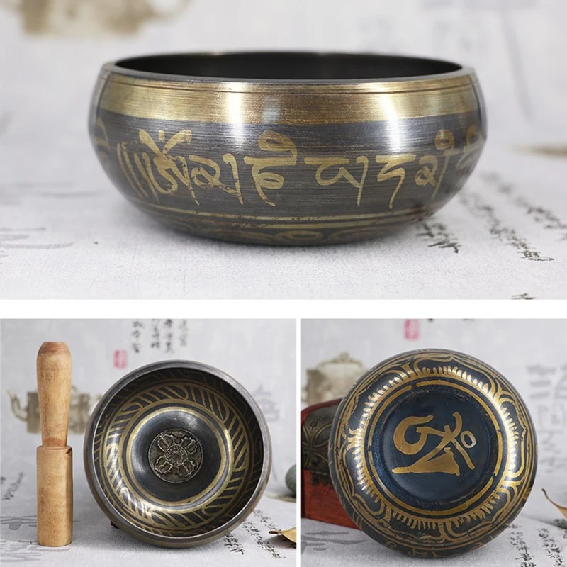 Непал чаша Поющая ручной гайкорезный металлическое ремесло Будды кольцо дверной