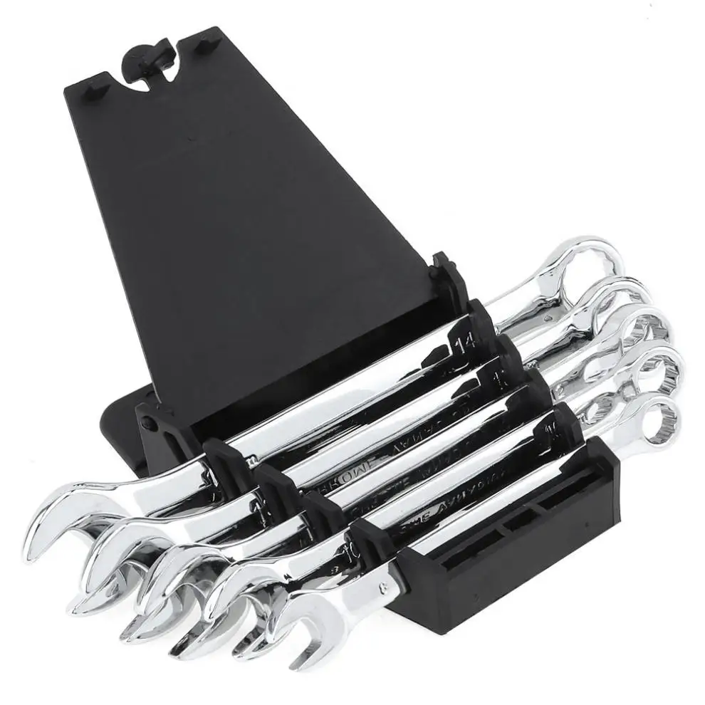

Chrome Vanadium Steel 8-14mm/ 8-17mm Combination Spanner Set Dual-use Mirror Wrench for Home Installation / Maintenance