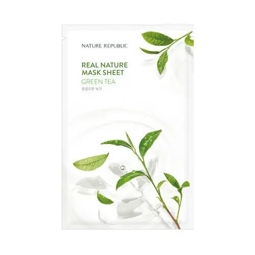 Green Tea 1pcs Маска для лица с натуральным природным покрытием, 1 шт., увлажняющая маска для лица с масляным контролем, отбеливающая эссенция, оригинальная корейская косметика - Цвет: Green Tea 1pcs