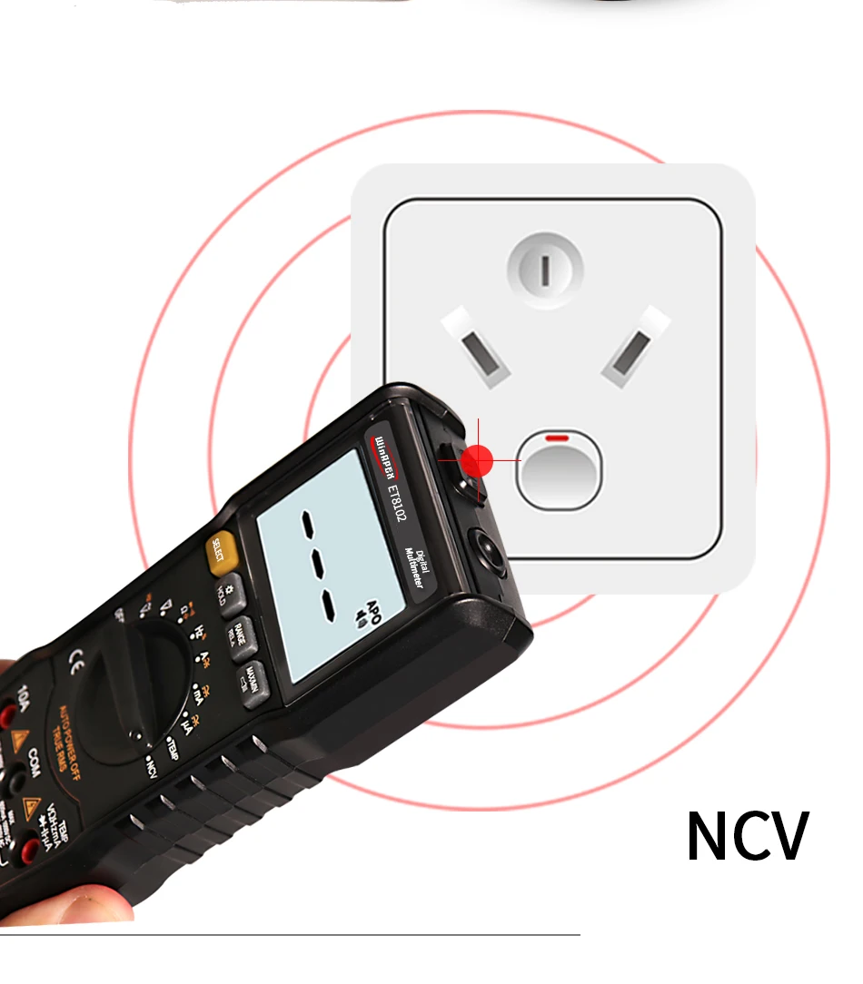 WinAPEX ET8102 Цифровой мультиметр True RMS 6000 отсчетов фонарик цифровой вольтметр 1000V 10A переменного тока/постоянного тока Амперметр Карманный мультиметр