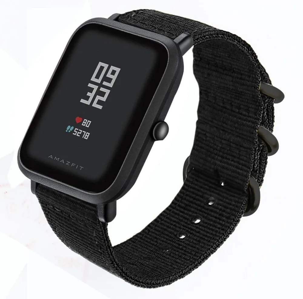Ремешок нейлоновый для Xiaomi huami Amazfit Bip Stratos 2/2S PACE брезентовый браслет Samsung Gear S3 S2 |