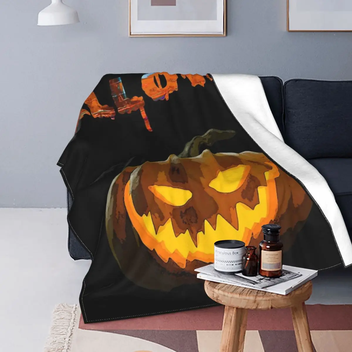 

Manta de calabaza para Halloween, colcha a cuadros para cama, toalla de playa, manta de muselina para cama