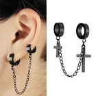 Kpop ювелирные изделия одиночные серьги-подвески из нержавеющей стали унисекс серьги-цепочки из титановой стали модные ювелирные изделия в стиле панк в подарок