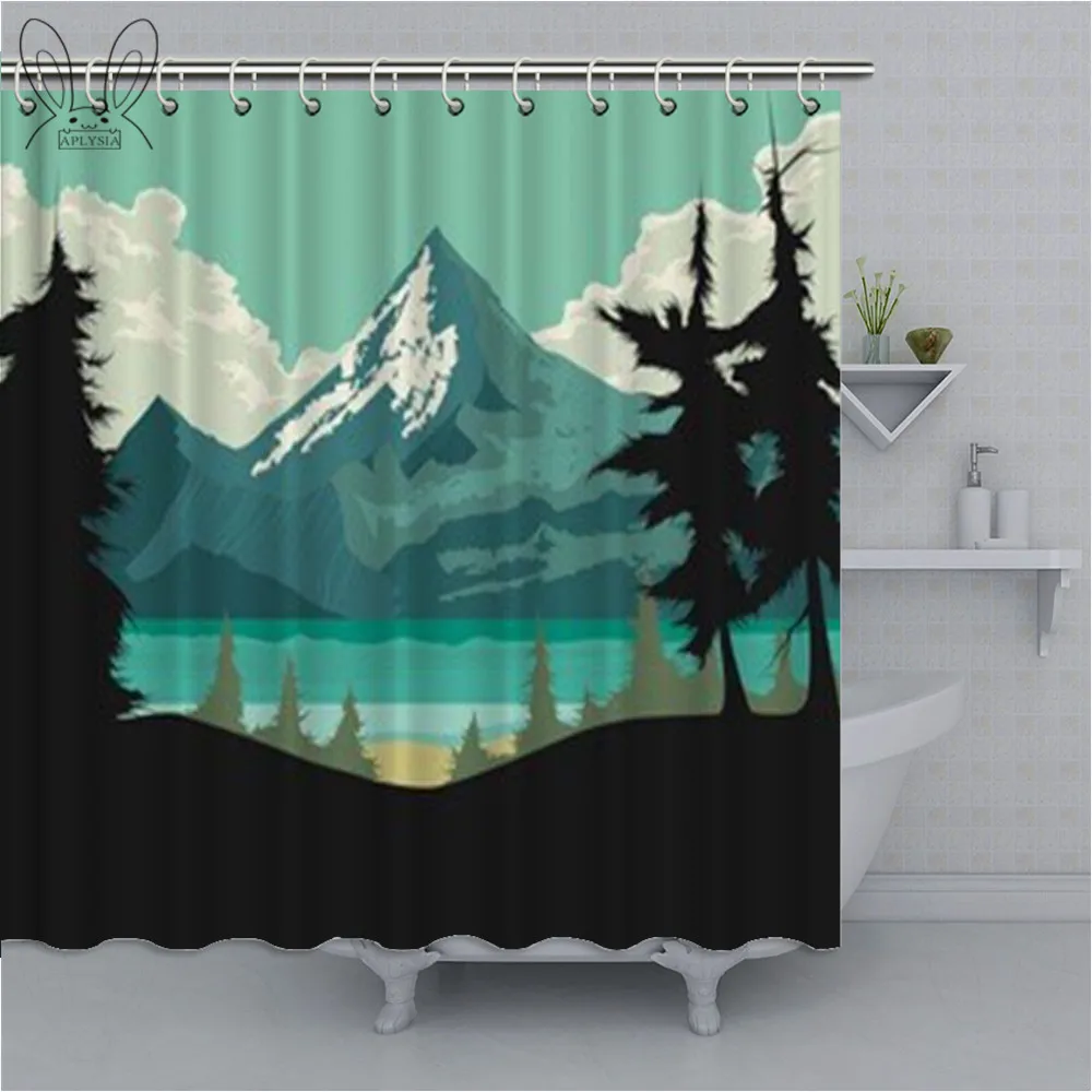 Занавеска для душа из полиэстера водонепроницаемая с геометрическим узором | Дом