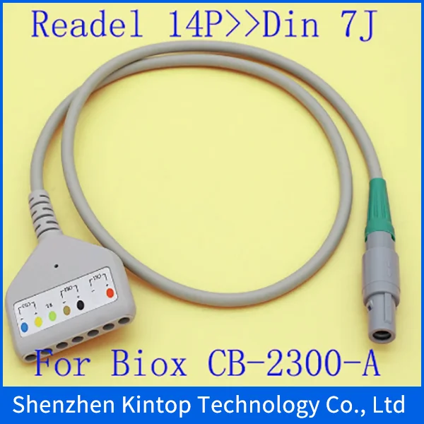 Фото Совместим с новым и высококачественным! 14P к Din 7 lead ECG EKG holter, многоканальный багажный кабель для биомедицинского биомагнита BI9000TL №4