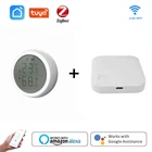 Датчик температуры и влажности Tuya ZigBee, датчик температуры светодиодный ным экраном, работает со шлюзом Tuya Zigbee, умный дом