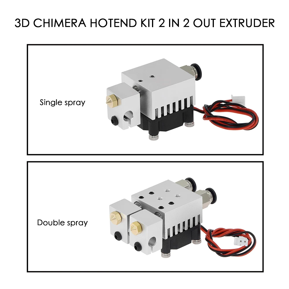 Набор для экструдера 3D Chimera Hotend 2 в OUT многоэкструзионный полностью металлический