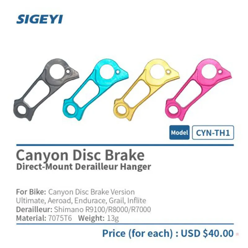

Sigeyi CYN-TH1 CYN-QR1 Road Bike Frame Integrate Rear Derailleur Direct-Mount Hanger For Canyon Disc Brake Version Rim Brake