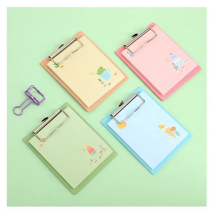 JIANWU Van Gogh Board Clip Sticky Note Clipboard Memo Pads Fruit Notebook Printed Kawaii note pad clip School Office Supplies