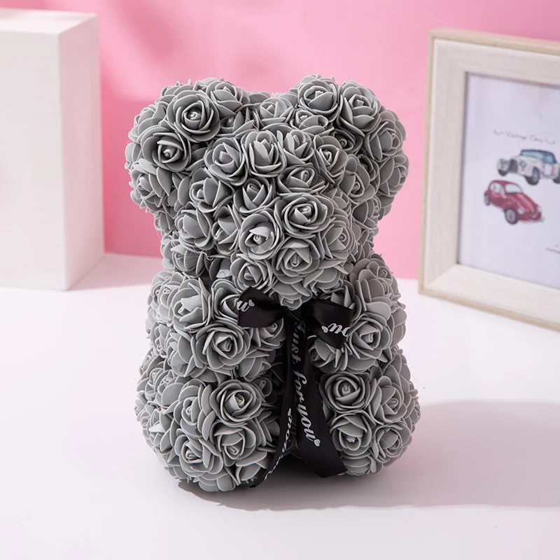Искусственные розы медведь цветок высота 25 см подарок на день Святого Валентина