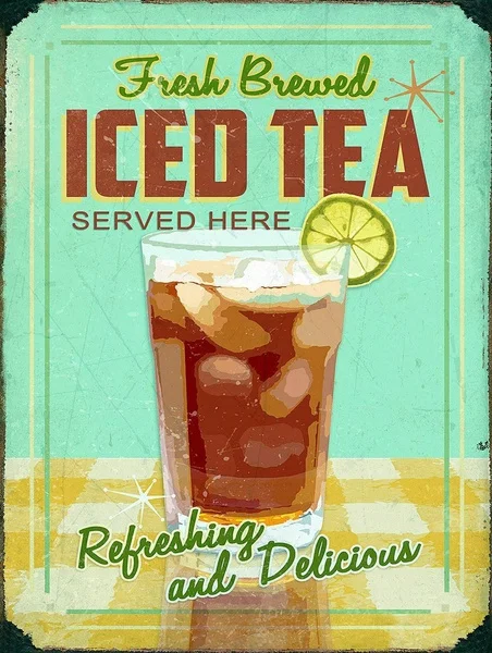 

Fresh Brewed Ice'd Tea Retro Vintage Tin Sign Bar Pub Home Metal Poster Wall Art Decor Poster 20*30cm