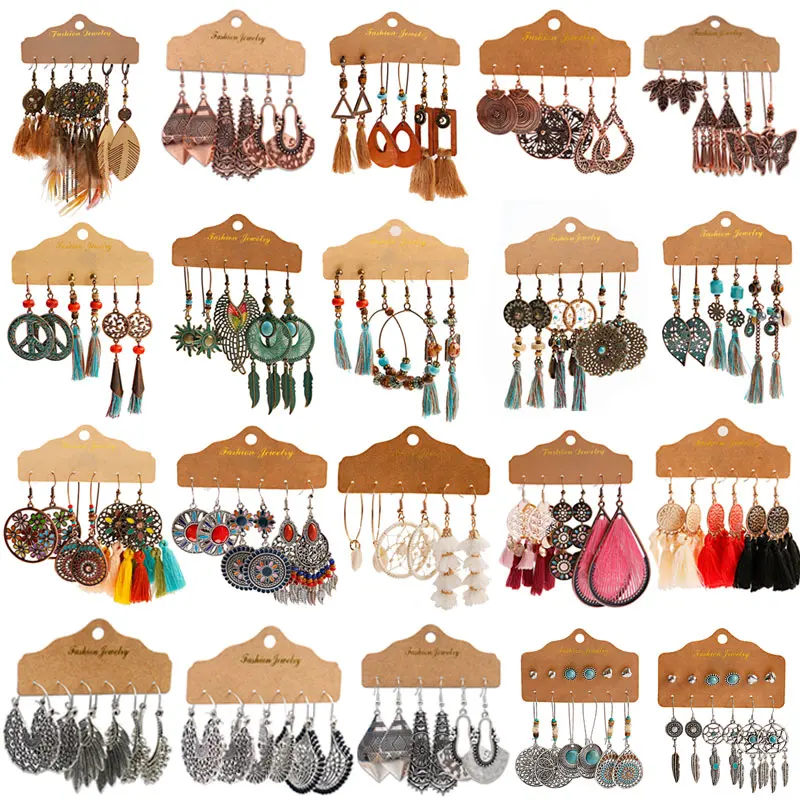 Женские этнические Висячие/круглые серьги в стиле бохо винтажные модные