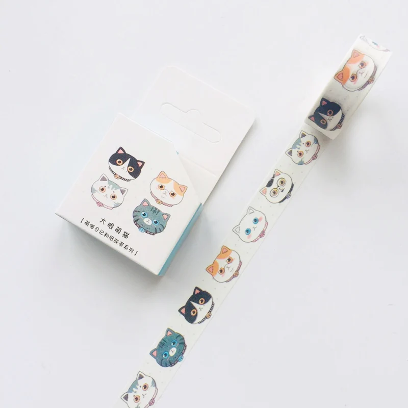 Милые Kawaii очаровательные кошки клейкая бумага васи клейкая лента маскирующая лента DIY Скрапбукинг палочка этикетка - Цвет: E