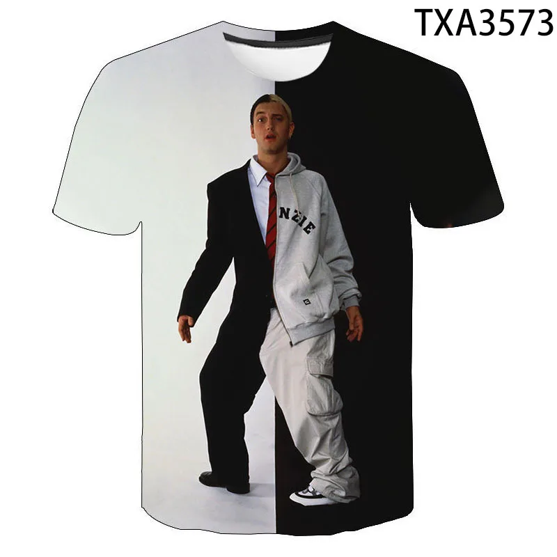

2020 New Summer Fashion Eminem Printed 3D T Shirts Casual Men Women Children Short Sleeve Boy Girl Kids Cool Streetwear Tops