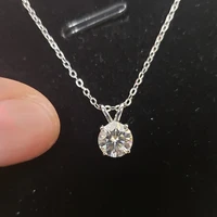 real 1 carat d color moissanite pendant for women 18k gold plated 100 925 sterling silver wedding party fine jewelry gift