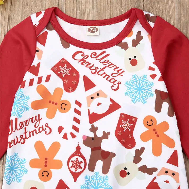 2019 Baby Christmas Romper for Girls Boys Infant Kids Cotton Clothes Toddler Long Sleeve Jumpsuit Xmas Outfit | Детская одежда и