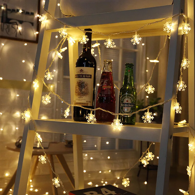 Рождественские украшения для дома Снежинка гирлянды украшение из светодиодов