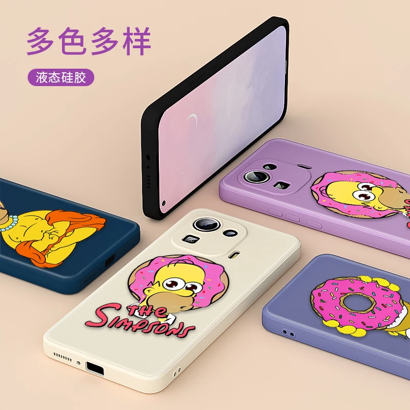 

The Simpsons Cartoon Cute For Xiaomi 11 Ultra 11T 10T 10 9SE 8SE CC9 A3 Pro Youth 5G Liquid Silicone Soft Cover Phone Case
