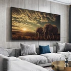 Картина на холсте с изображением двух слонов, плакаты и принты в скандинавском стиле, Настенная картина для гостиной