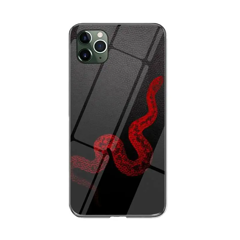 

FHNBLJ Leather Snake Phone Case For iPhone 12 mini 12 PRO Max 11 pro XS MAX 8 7 6 6S Plus X XR cover
