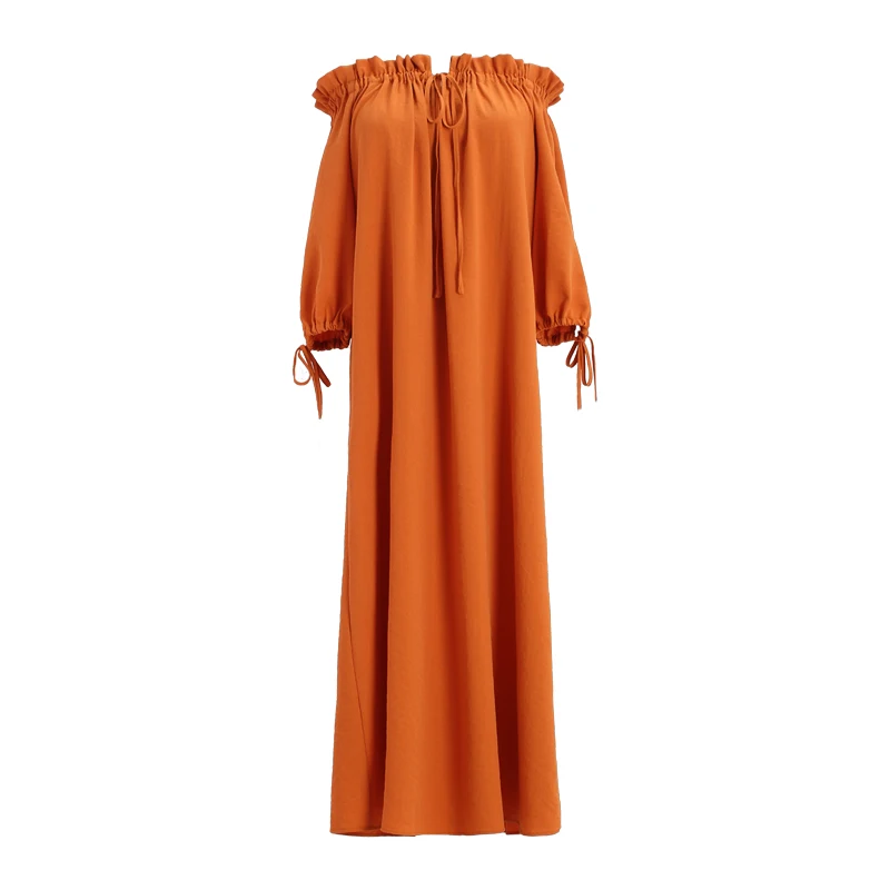 

Sexy Off Shoulder Beach Skirt Seaside Holiday Skirt Super Fire One Line Collar Dress Long Skirt Women's Summer