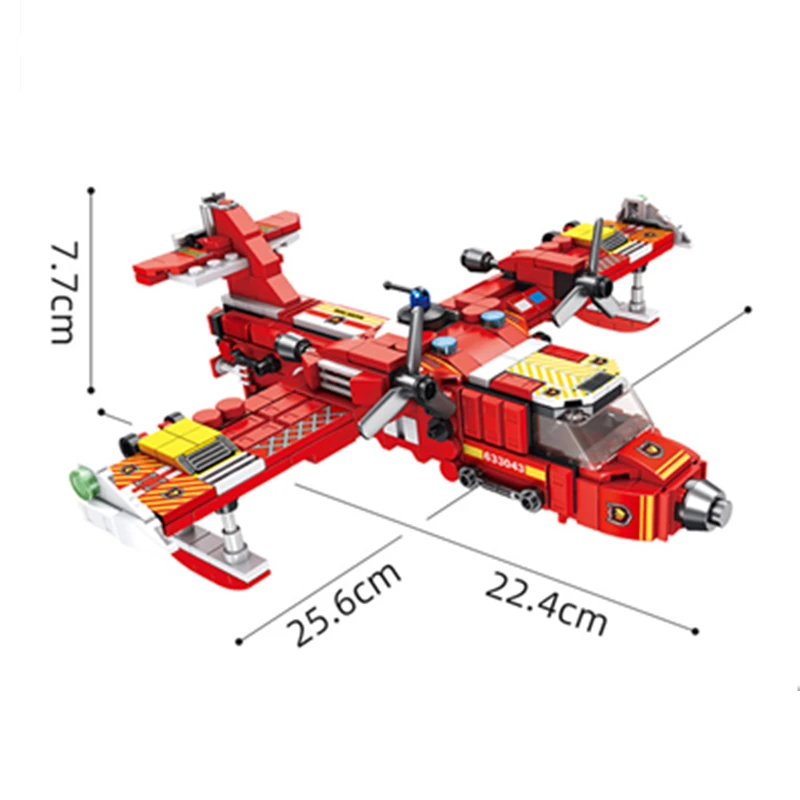 

12 in 1 City Fire Rescue Aircraft Helicopter Building Blocks Sets Bricks Firefighting Plane Classic Model Toys for Children Gift