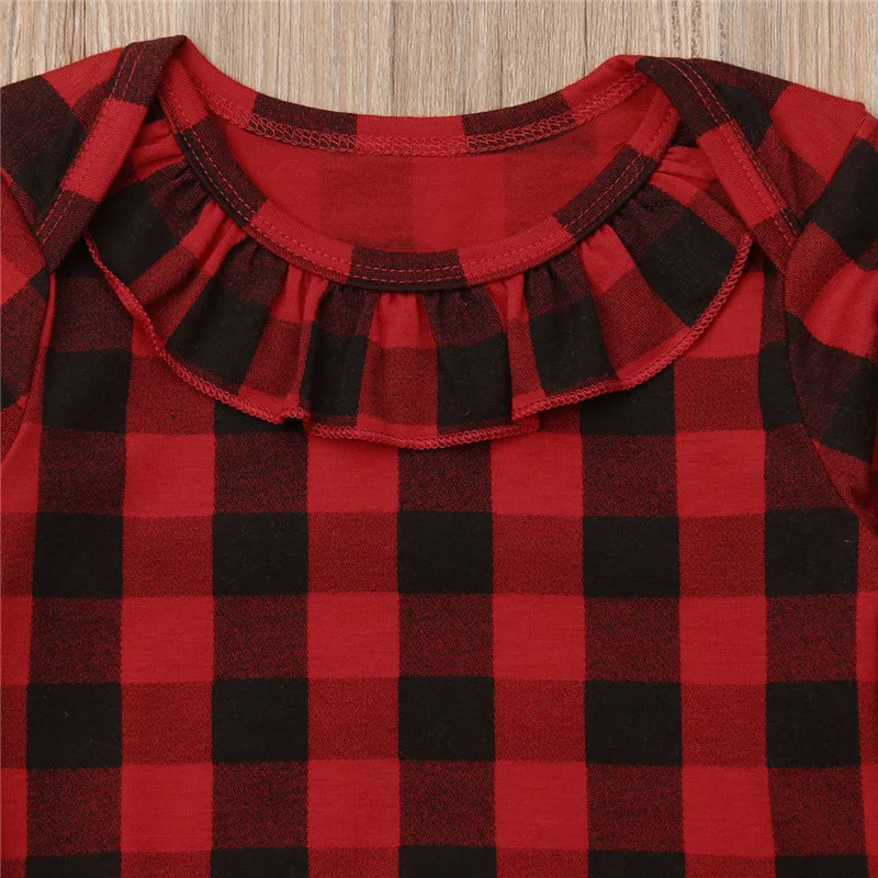 Боди для маленьких девочек 0 24 месяцев хлопковое боди в красную клетку
