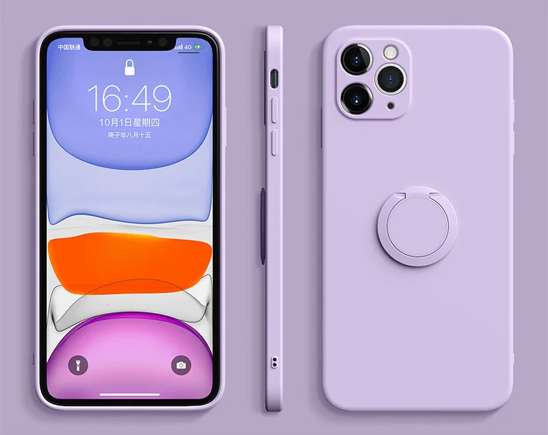 liquid silicone case for iphone 11 pro iphone11 pro max soft stand holder protection cover for iphone xs max xr x phone case free global shipping