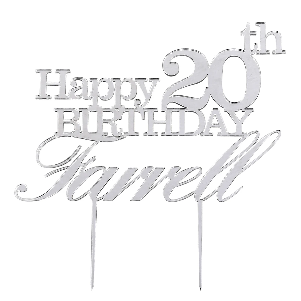 Персонализированные Выгравированные Топпер для торта на день рождения